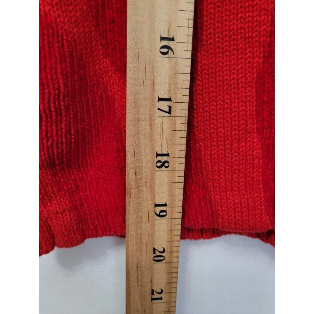 VTG Rebecca Thomas Red Black Faux Fur Collar Zip Front Zebra Print Rib Knit Vest - Picture 5 of 11